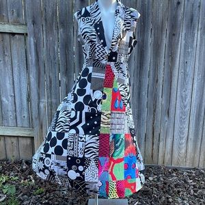 Unique multi color design dress